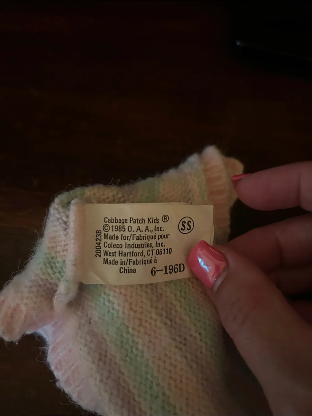 Vintage 80s Pastel Striped Knit premie Doll Sweater in Pink & Mint